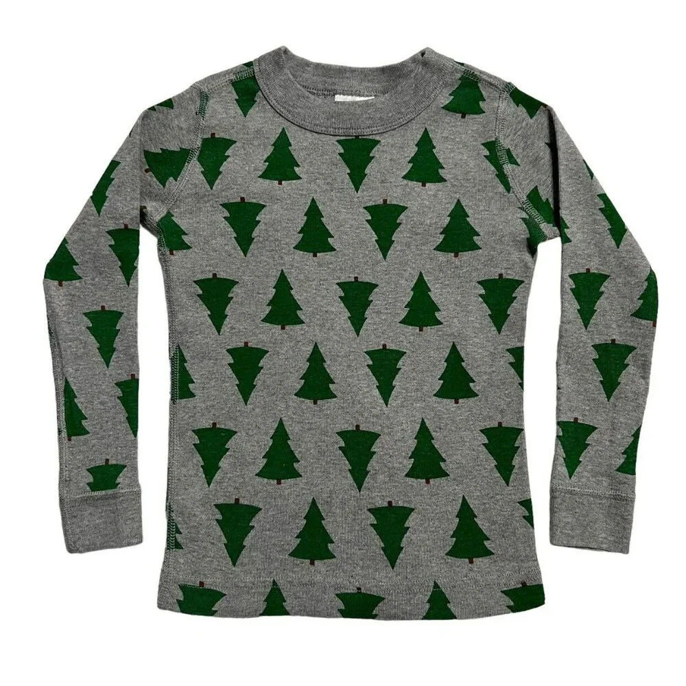 Hanna Andersson Sz 100 (4) Christmas Tree Long John Pajamas
